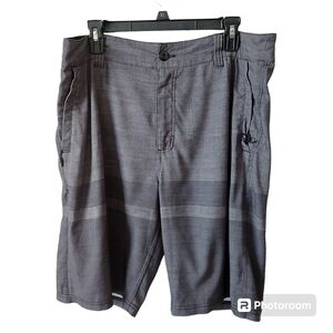 *Metal Mulisha World Domination Gray Stripe Flat Front Board Short Size 36